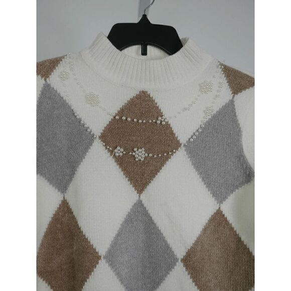 Alfred Dunner Women's Petite Embellished Pearls Sweater PS - Picture 3 of 9